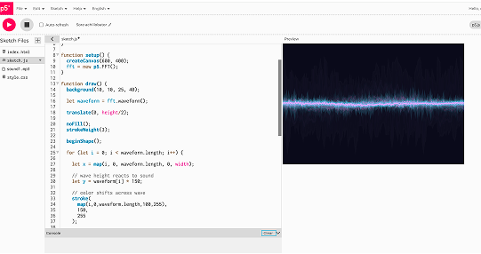 A waveform line shows the shape of the audio signal.